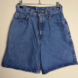 Levi’s vintage 90s yellow/gold tab size XS high waisted long dark denim  shorts